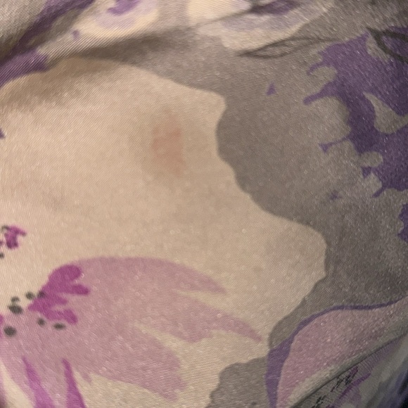 Dusty Purple 100% Silk Floral Midi Dress SZ 6 - Picture 10 of 11